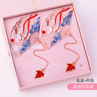 古风小礼品博物院创意小清新金属黄铜生日礼物女文创学生用纪念品精美可爱复古典中镂空文艺|[礼盒+拎袋]成对吊坠