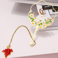 生日礼物金属文艺复学生文具文化创意精美镂空黄铜清新可爱伴手实用古典中小大鱼海棠礼品送|团扇--花间小鹿--枫叶挂件