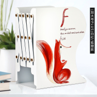 立放书的架子书靠书本高中生ins风桌面隔板书档板可伸缩书立架学生用书夹创意书架折叠收纳简|加大-白红狐狸