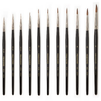 貂毛勾勒笔/极细毛笔韩国西伯利亚/水彩画笔/610水/描线油画笔/面相笔/|610画笔11支全套