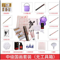 初学者入门小学生国画颜料水墨画工具套装中国画颜料|中级套装[无工具箱] 12ml[24色]