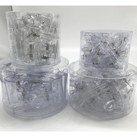 十字绣塑料夹夹透明夹票据夹票夹塑料彩色白色圆形夹子|白色塑料夹38MM[24个/装]