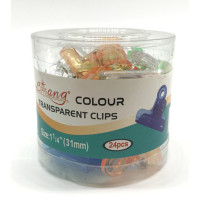 十字绣塑料夹夹透明夹票据夹票夹塑料彩色白色圆形夹子|彩色塑料夹31MM【24个/装】