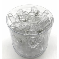 十字绣塑料夹夹透明夹票据夹票夹塑料彩色白色圆形夹子|白色塑料夹31MM[24个/装]