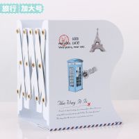 书架桌上书档书托收纳书靠高中生铁伸缩创意书立架可学生折叠|旅行-电话亭(加大号)