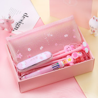 潮日系大容量盒中学生硅胶初中生韩版少女心小学生笔袋女网红镭射透明铅笔袋ins可爱创意袋