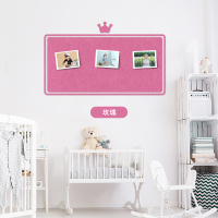 毛毡墙贴留言板彩色墙板毛毡板布置软木板照片墙幼儿园布告告示板|玫红色