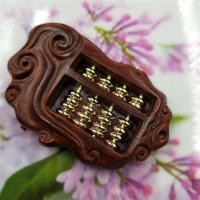 檀手把件手工制作挂件紫光纯铜镶嵌如意算盘小叶紫檀算盘|红色紫檀木带手把绳