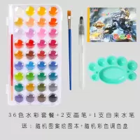 水彩画粉饼初学者绘画颜料儿童水粉固体粉饼水彩颜料套餐|36色固体水彩套餐 标准配套