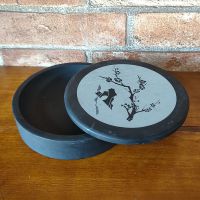 墨汁墨条文房四宝初学者墨砚倒7寸天然书法砚台天然学生原石带盖|5寸梅花