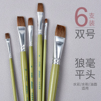 鸭舌尼龙笔专业色彩水彩水儿童套装狼毫水粉画笔排笔颜料笔刷子圆头学|[1860狼毫平头]双号/水粉、水彩、油画适用