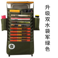 2020新课桌神器学生书挂袋书桌挂袋高中书本收纳袋书立挂架挂书袋|双水袋军绿色背面网兜款