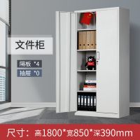 铁皮柜子带锁办公资料柜档案柜书柜文件柜凭证柜财务储物柜对开门|对开门文件柜(免安装) 1.2mm