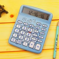 真人发音计算器语音办公计算机韩版学生能彩色创意可爱卡通|中号222蓝色带语音(可弹奏)