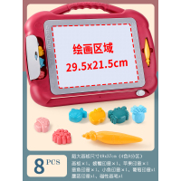 儿童磁性画板写字板家用大号支架式磁力可涂鸦板彩色绘画幼|加大号画板【红色+6印章】