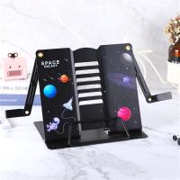 书夹固定小学生看书支架夹书器阅读架读书架可折叠金属书本书立架|[升级款]宇航员-黑