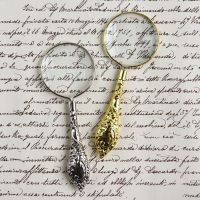 阅读金龙柄儿童便携手持点火高清老人放大镜放大镜|欧风银色金属框(精致)