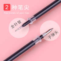 红色桶装mm黑色支笔芯签字笔蓝黑色碳素全笔芯学生用0.5考试黑笔芯0.38替芯子大容量针管水笔