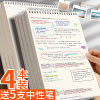 笔记a4上子大学生考研空白方格a5文艺记事本竖翻加厚康课堂笔记本b5大号格子网格本16k本子翻线圈本