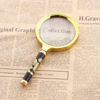 放大镜高清阅读看书学生老人放大镜手持式光学高倍儿童放大镜|直径80MM龙柄+包装盒