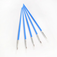 尼龙扁平头水粉水彩笔口红研磨塑料杆油画笔刷涂鸦美术笔|尖头小号毛长0.6cm(发50支)