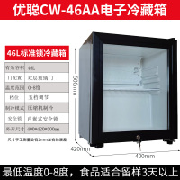 学校幼儿园食品留样柜带锁酒店客房饮料小型冰箱保鲜冷藏|46L(标准锁)压缩机制冷联保黑色+双层玻玻璃 标配0x0x0cm