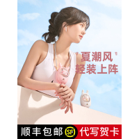 小风扇挂脖usb可充电型便携式懒人迷你随身超小型无叶风扇学生女生用手持喷雾太空星宠口罩风扇小空调扇K2