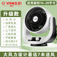 空气循环扇小型涡轮电风扇家用大风力台式扇宿舍学生益度O5|[黑白]摇头循环升级款