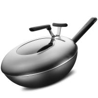 爱仕达 炒锅 30CM铸铁旋风锈不了炒锅健康无涂层炒菜铁锅