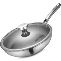 爱仕达 平底锅/煎锅 不锈钢煎锅 28CM煎锅锅具明火通用