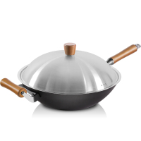 炊大皇极铁锅32cm炒锅家用炒菜锅高纯极铁轻油健康无涂层平底电磁炉燃气煤气灶明火通用