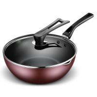 [新品]爱仕达不粘锅炒锅家用煤燃气灶专用电磁炉适用炒菜锅大小1-2-5人 军绿色