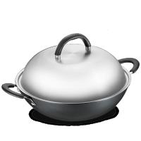 [新品]爱仕达炒锅CF36B1Q无涂层铸铁炒锅36CM锈不了双耳大炒菜锅 黑色