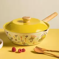 [新品]炊大皇小鸭不粘锅炒锅家用电磁炉燃气灶适用多功能易洁少油烟平底炒菜锅 小鸭不沾炒锅28CM