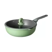 [新品]炊大皇竹青石炒锅家用30/32cm麦饭石色不粘锅炒菜锅电磁炉通用 竹青石炒锅32cm