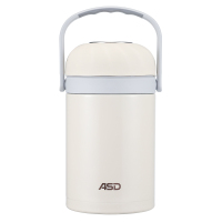 [新品]爱仕达小学生真空超长保温饭盒桶上班族多层3不锈钢便携1人便当盒 奶白1.3升