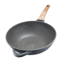 32厘米少油烟不粘锅CL32S7WG 爱仕达不粘锅麦饭石色炒锅大容量锅平底复底锅可立盖炒菜锅具少油烟燃气电磁炉通用