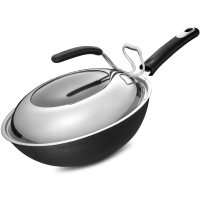 [商超款]爱仕达 炒锅 铁锅/无涂层 30cm生铸铁炒菜锅锈不了炒煎锅 电磁炉明火通用QB8330E