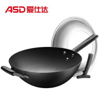 [商超同款]爱仕达ASD锈不了炒锅铁锅32CM新三代旋风圆底无涂层不生锈炒菜锅CF32M2Q