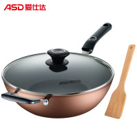 32CM少油烟不粘炒锅 爱仕达 ASD 炒锅炒菜锅少烟易洁不粘锅32CM平底电磁炉煤燃气通用EC8332E