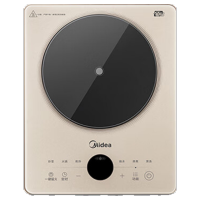 美的(Midea)电磁炉家用2200W大功率爆炒火锅智能定时多功能玻璃一体大面板防水炒菜防干烧电磁灶火锅MC-E22B2