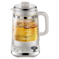 苏泊尔(SUPOR)搅拌养生壶1.5L双层壶体防烫保温煮茶器316L不锈钢旋钮八大菜单可视温度煮茶壶SW-15Y09