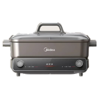 美的(Midea)火锅专用锅超速沸电火锅鸳鸯锅分体式多功能锅电煮锅0氟钛陶8L电热锅多用途锅HGS3528S1