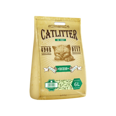 绿茶豆腐猫砂6L无尘豆腐砂猫沙2.6kg可冲厕所大颗粒猫砂