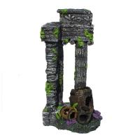 鱼缸水族箱造景水族用品 方型罗马柱带桶 树脂鱼洞装饰