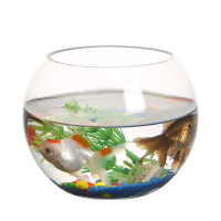 小鱼缸圆形迷你缸办公室小型家用创意桌面鱼缸客厅超白玻璃金鱼缸