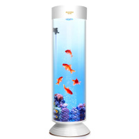 鱼缸客厅小型圆柱鱼缸立式金鱼水族箱亚克力免换水生态落地