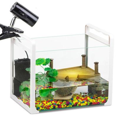 乌龟缸带晒台小型玻璃中型生态鱼缸水陆缸养乌龟专用缸巴西龟别墅