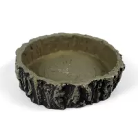 爬虫圆形水盆陆龟蜥蜴守宫角蛙蜘蛛龟箱仿树皮食盆食盘水盘
