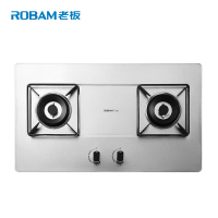 老板(ROBAM)4.7kW燃气灶双眼灶不锈钢灶具 煤气灶单灶具嵌入式灶不锈钢灶台炉具炉灶带熄火保护37G7A可调节底盘